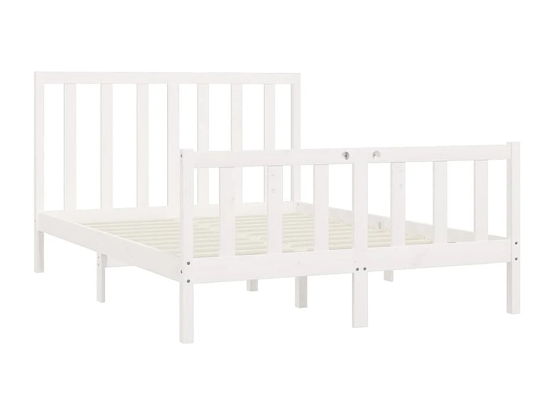 Cadre de lit sans matelas blanc 160x200 cm bois massif