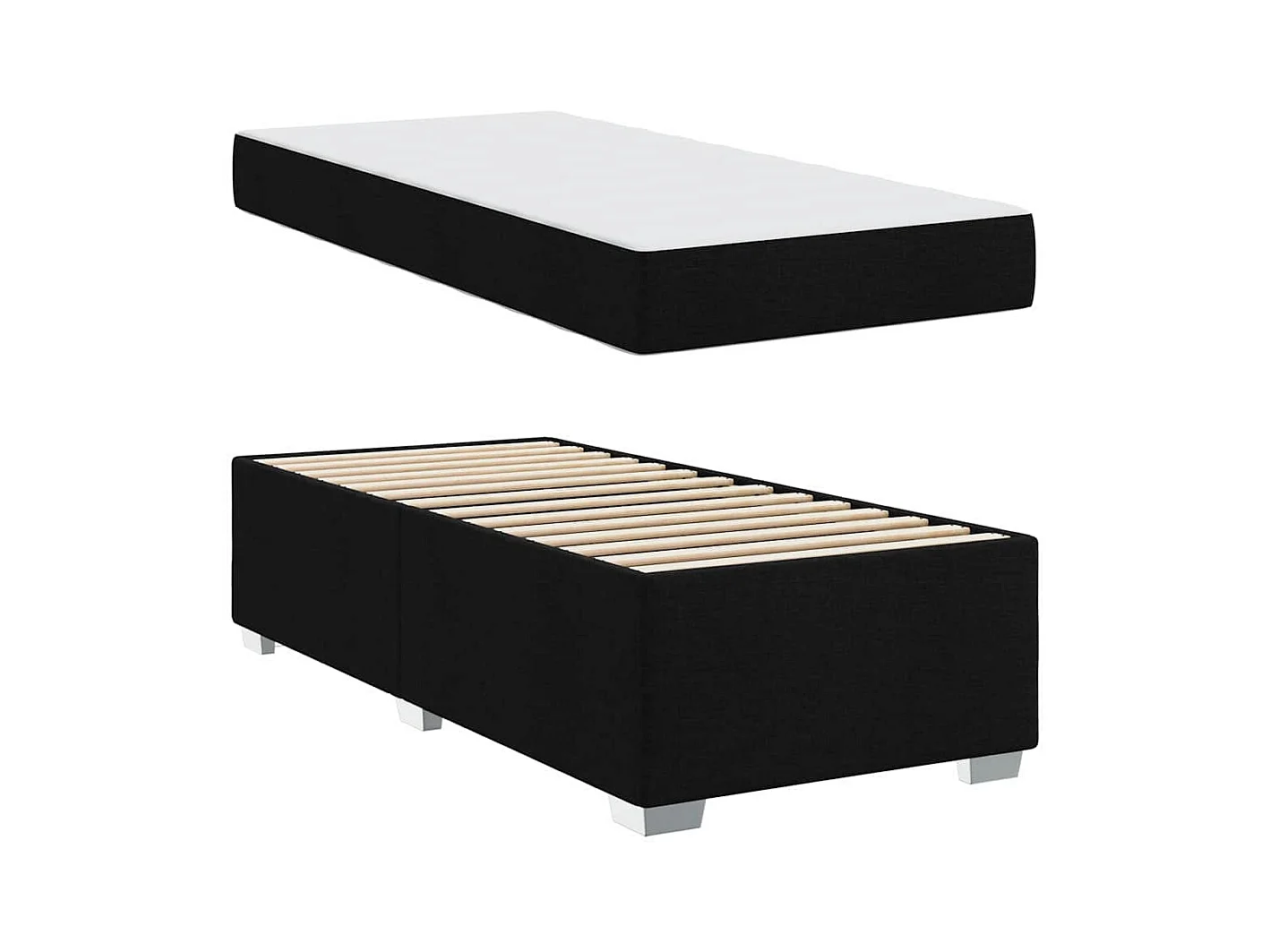 Zwarte bedframe 90 x 190 cm stof