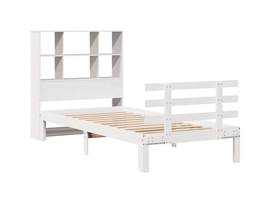 Wit boekenkastbed zonder matras 90x190cm massief grenenhout