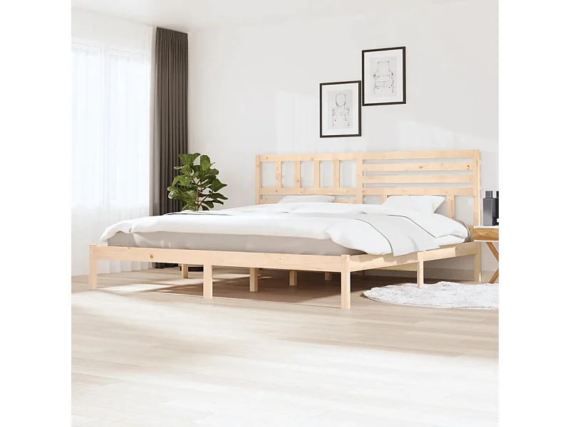 Struttura letto senza materasso in legno massello di pino 200x200 cm