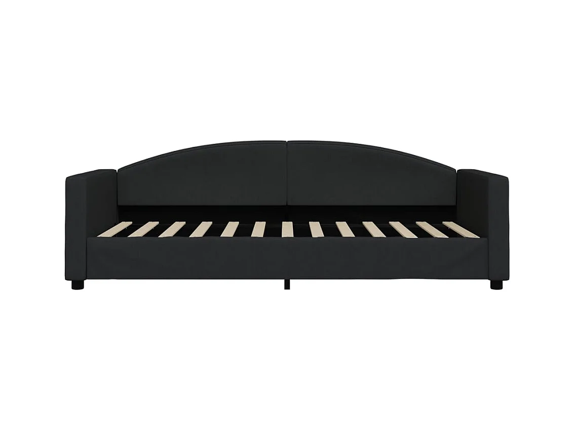 Cama de día con colchón de tela negra 90x200 cm