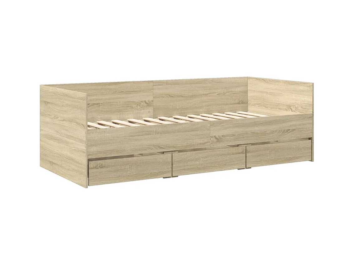 Dagbed met lades zonder matras sonoma eiken 90x190 cm