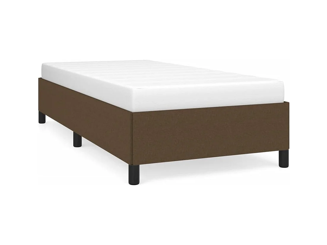 Cadre de lit sans matelas marron foncé 80x200 cm tissu