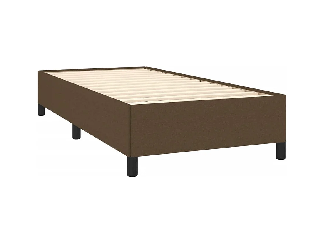 Cadre de lit sans matelas marron foncé 80x200 cm tissu