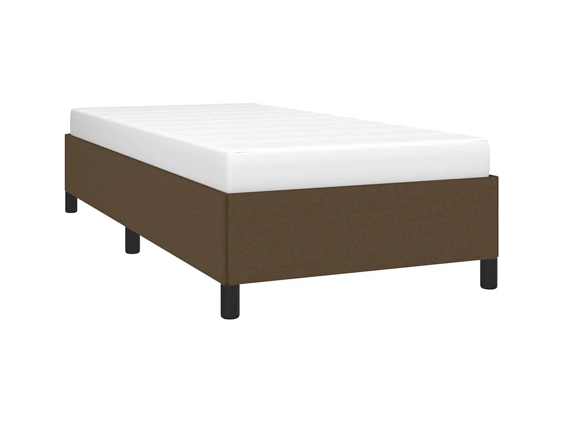 Cadre de lit sans matelas marron foncé 80x200 cm tissu