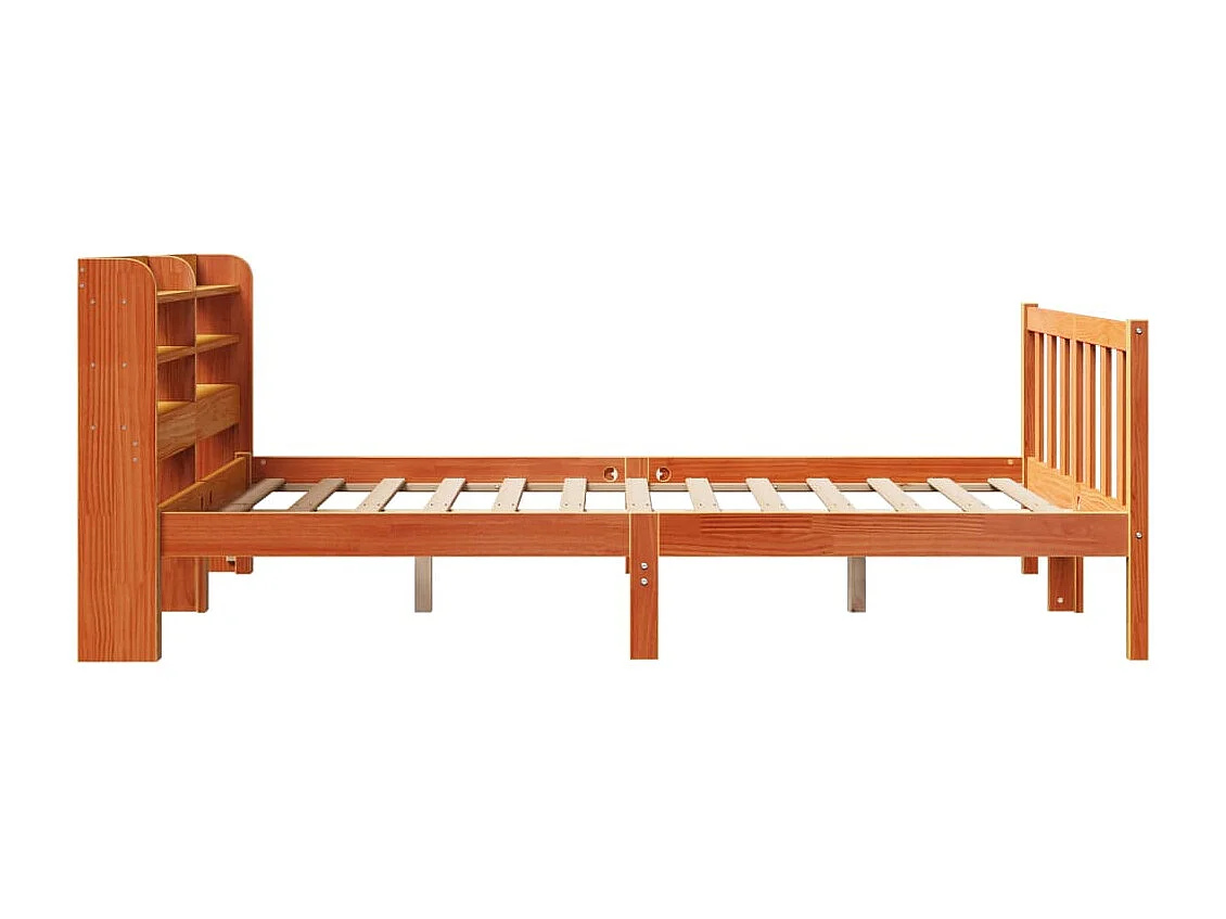 Estructura de cama y cabecero sin colchón marrón cera 120x190 cm