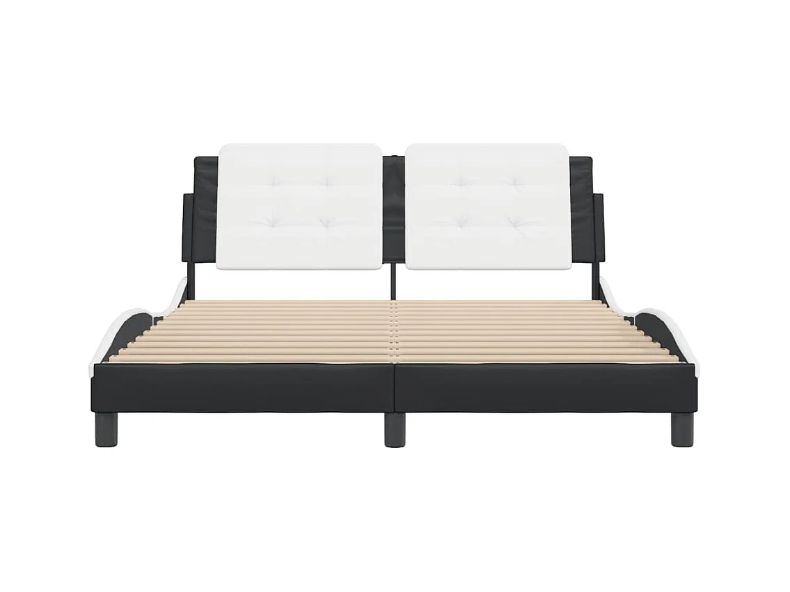 Bedframe zonder matras zwart-wit 160x200 cm kunstleer