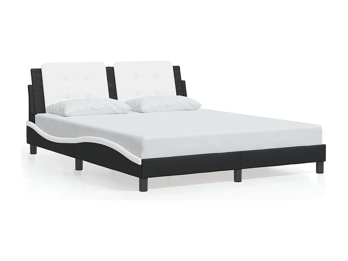 Struttura letto senza materasso nero e bianco 160x200 cm in similpelle