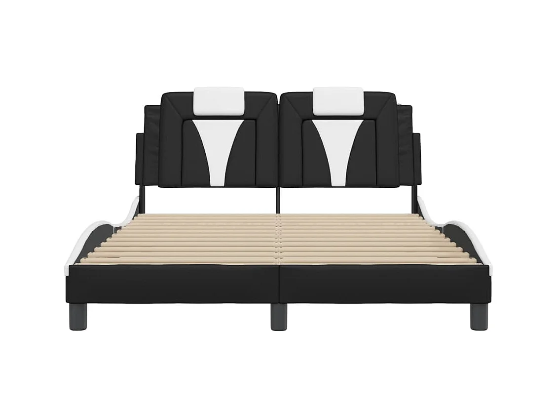 Bedframe zonder matras zwart-wit 120x200 cm kunstleer