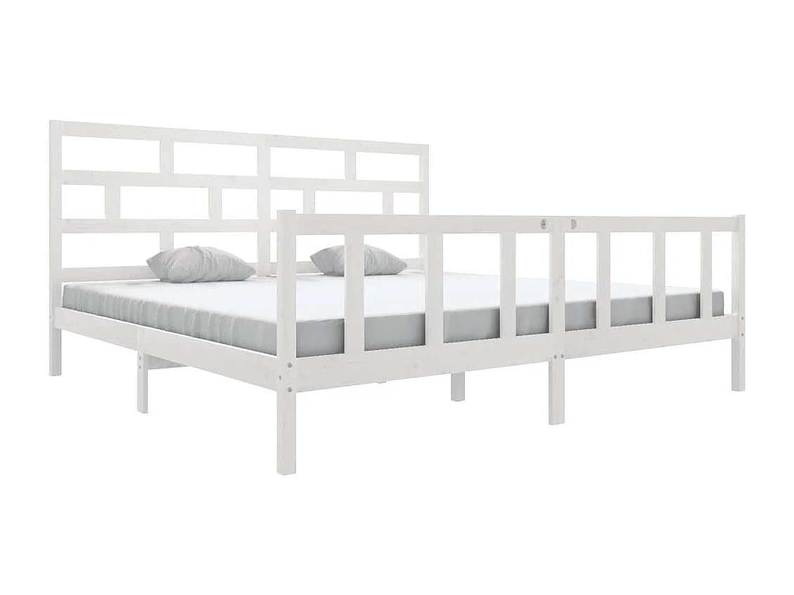 Struttura letto senza materasso in legno massello bianco 200x200 cm