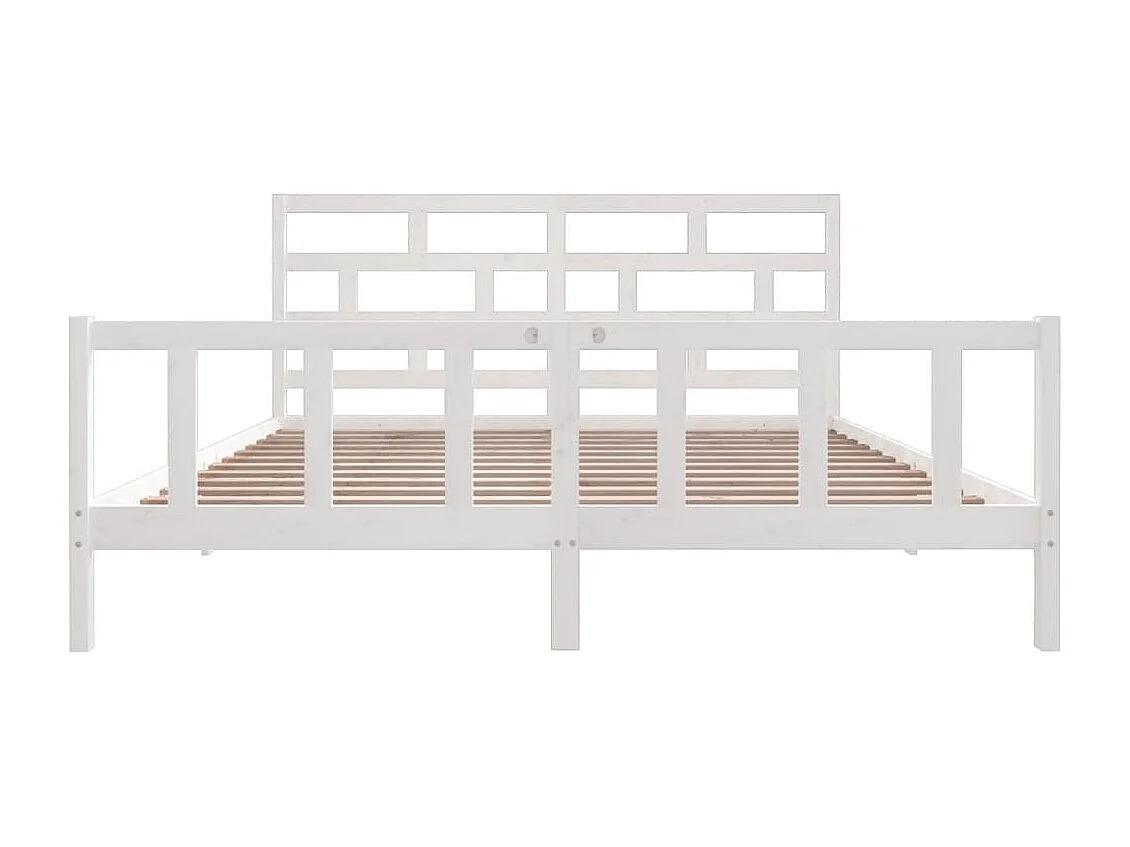 Struttura letto senza materasso in legno massello bianco 200x200 cm
