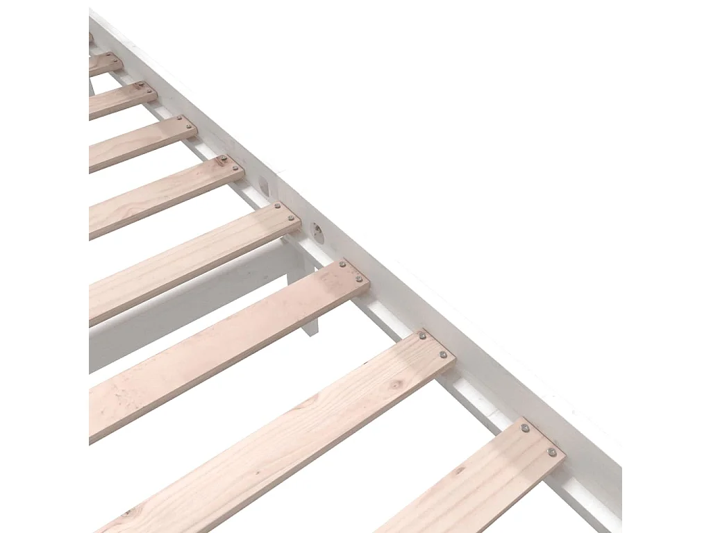 Struttura letto senza materasso in legno massello bianco 200x200 cm