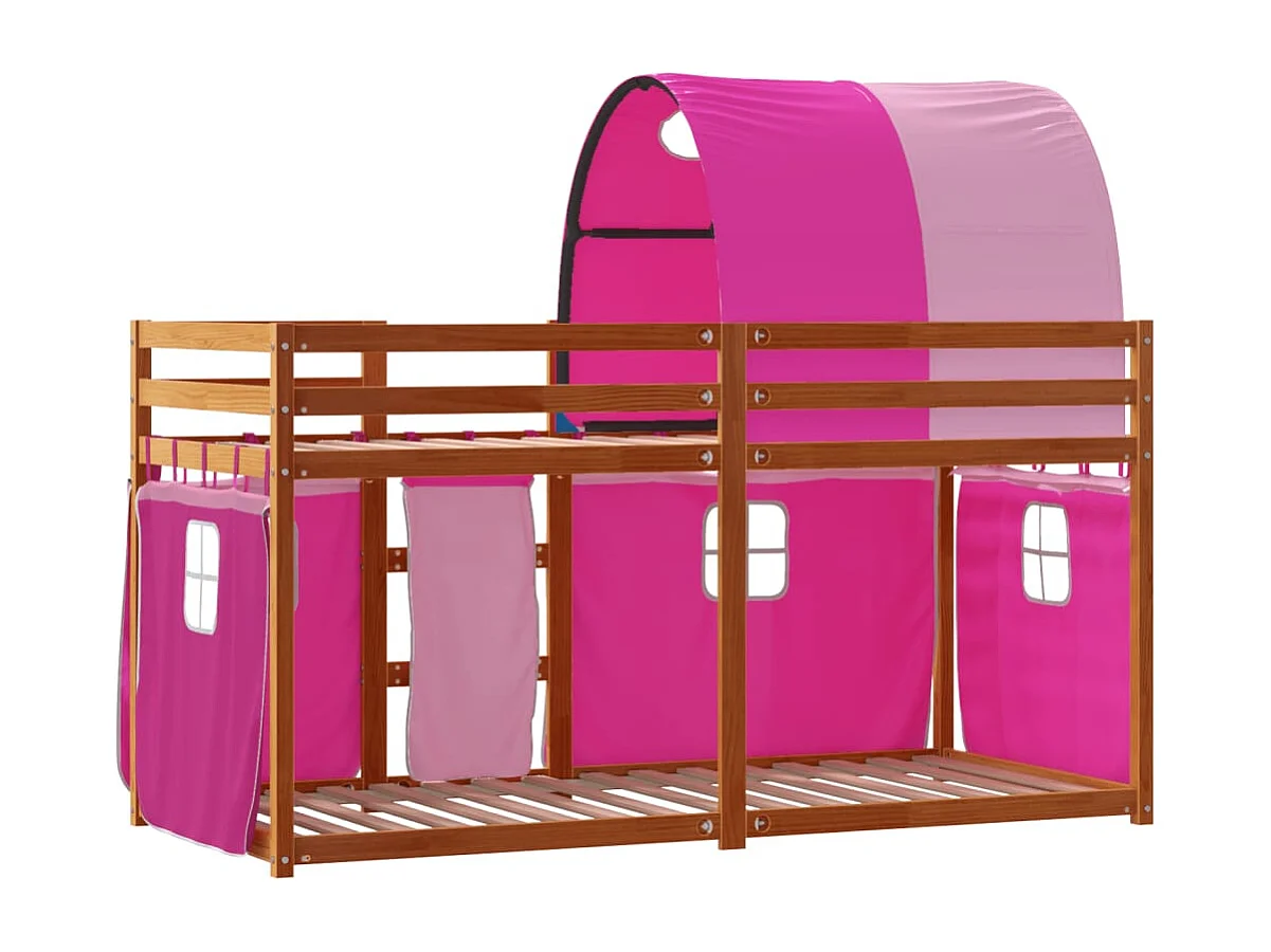 Letto a castello senza materasso 90x190 cm in legno massello di pino