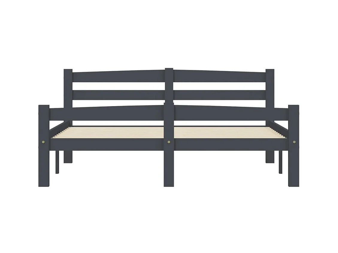 Bedframe zonder matras donkergrijs massief grenen 140x200 cm