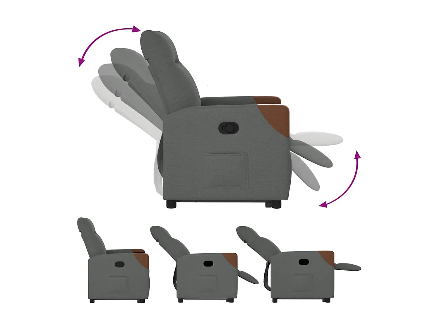 Bedframe zonder matras donkergrijs massief grenen 140x200 cm