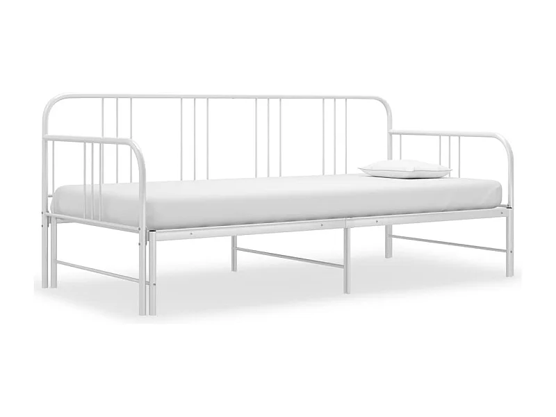 Struttura divano letto estensibile senza materasso bianco 90x200 cm