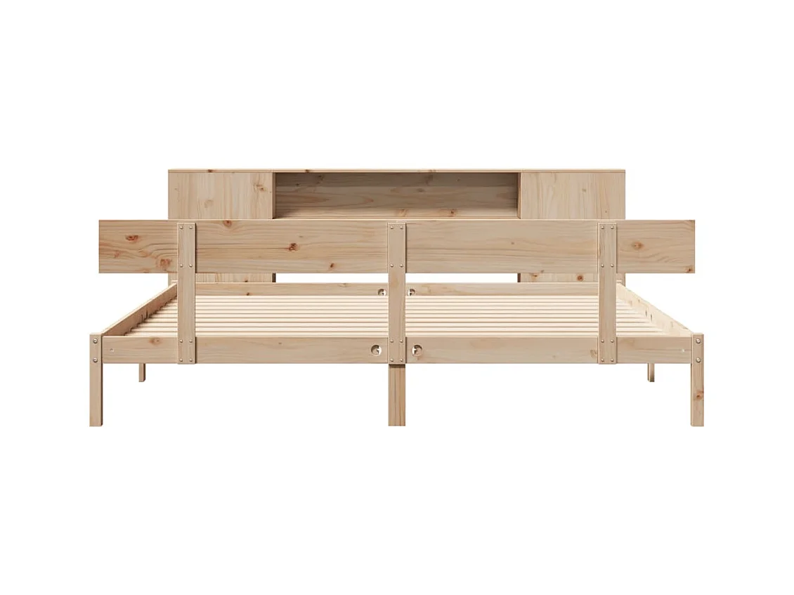 Bibliotheekbed zonder matras 180x200 cm massief grenenhout