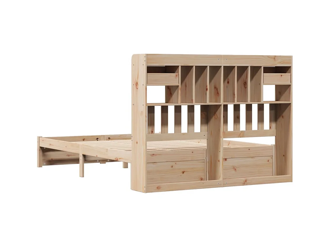 Bibliotheksbett ohne Matratze 160x200 cm Massivholz Kiefer