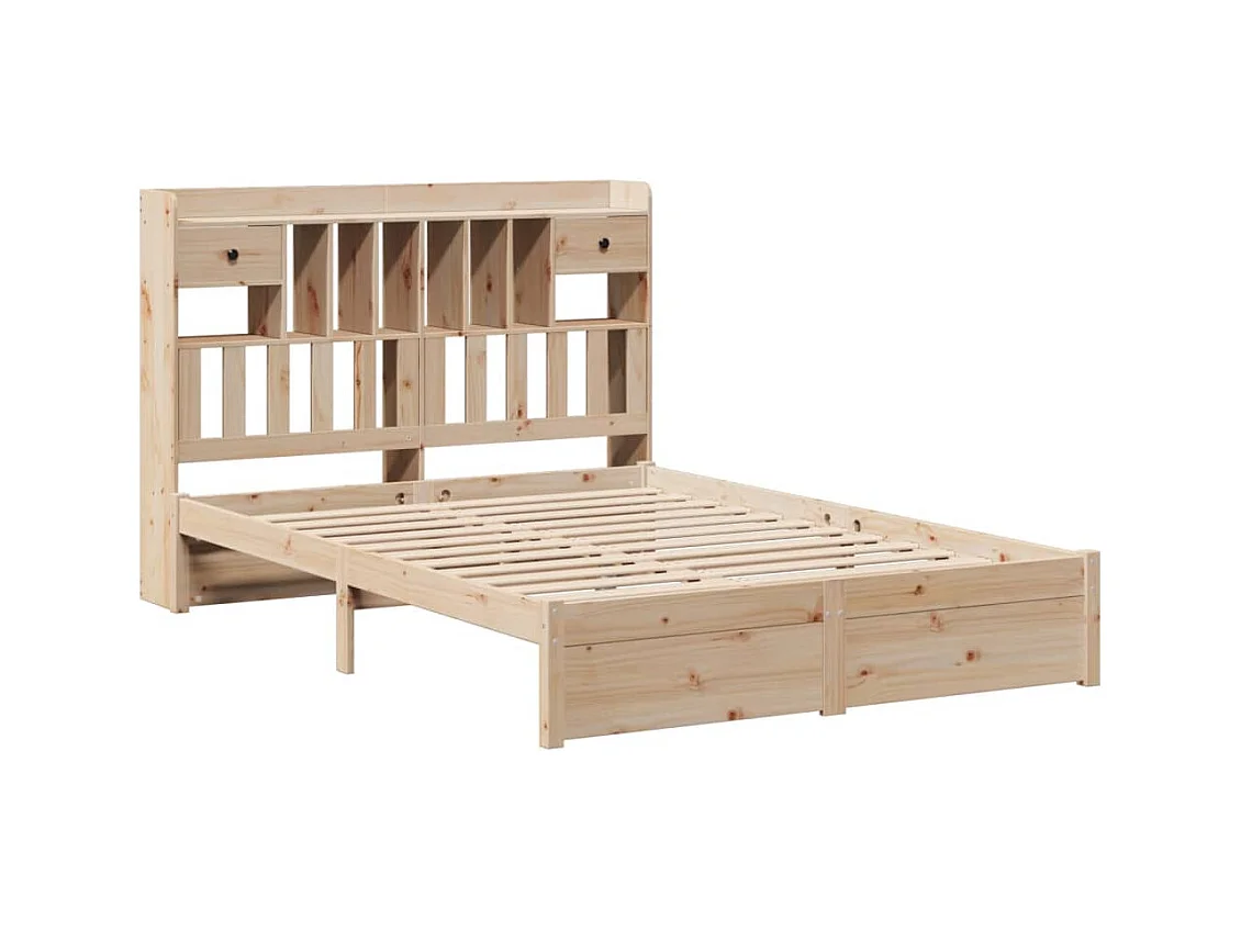 Bibliotheekbed zonder matras 160x200 cm massief grenenhout