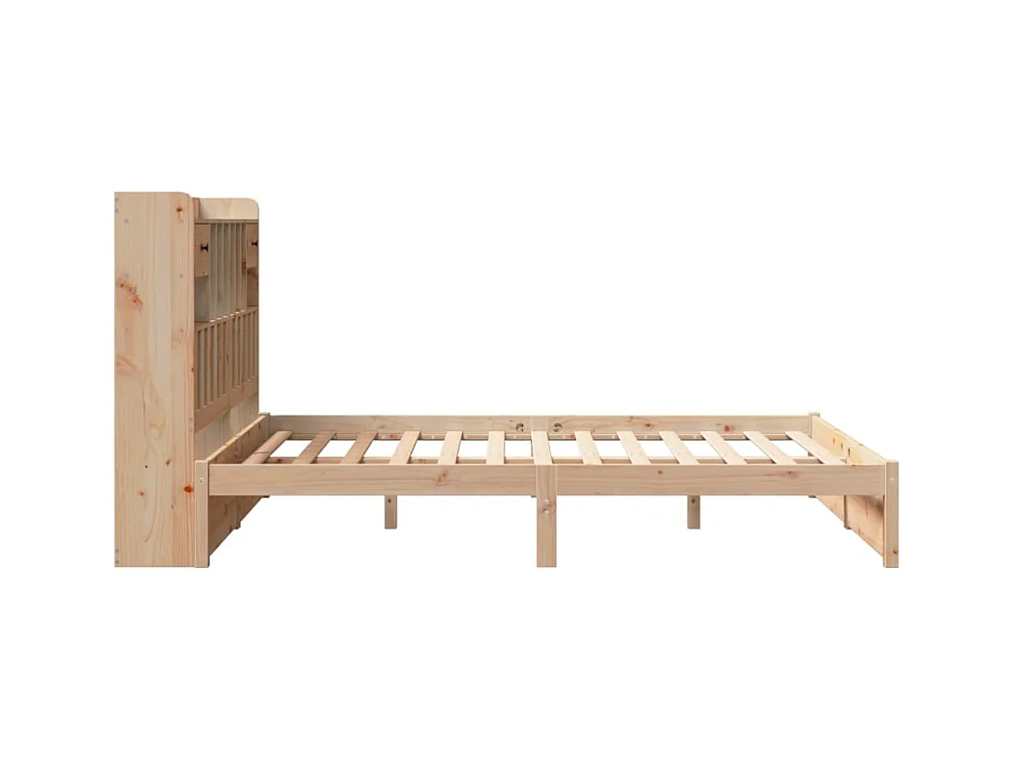 Bibliotheekbed zonder matras 160x200 cm massief grenenhout