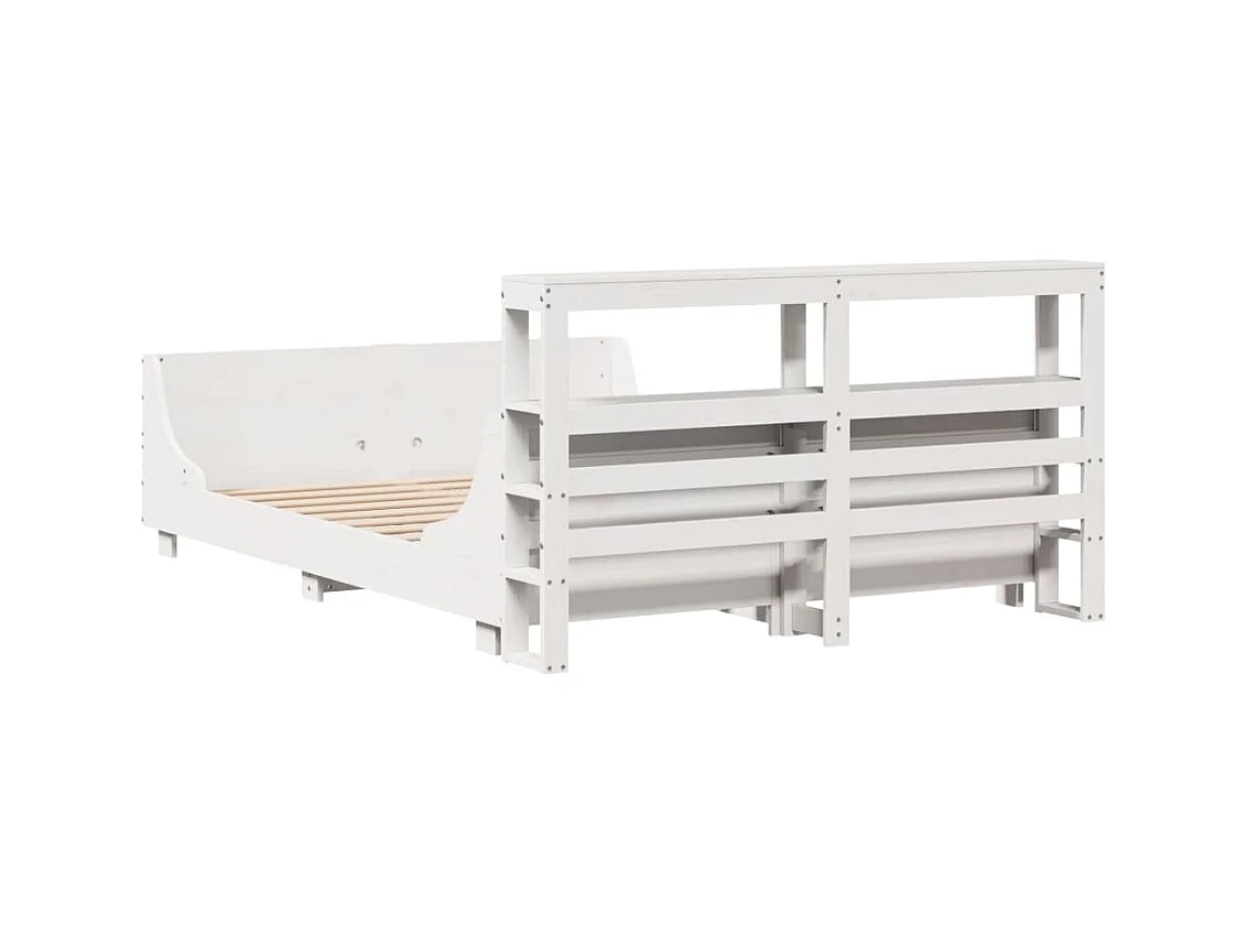 Bedframe zonder matras wit 120x190 cm massief grenenhout