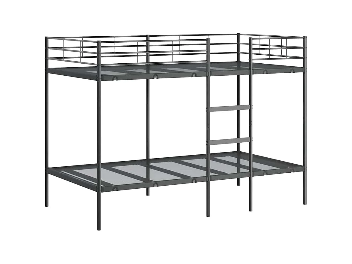 Letto a castello senza materasso nero 100x200 cm acciaio