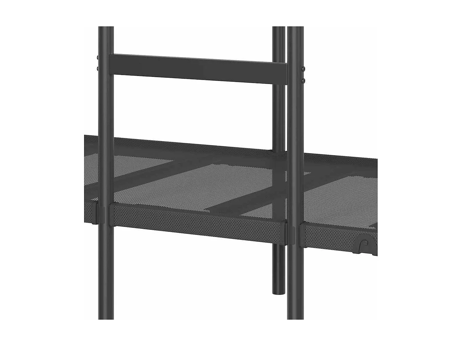 Letto a castello senza materasso nero 100x200 cm acciaio