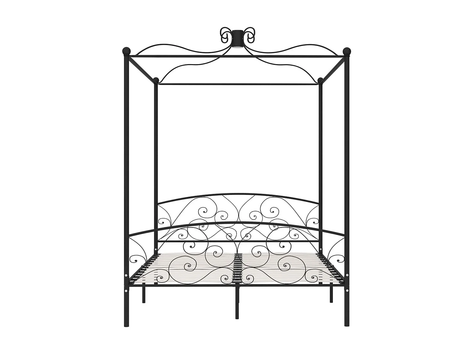 Zwart metalen hemelbedframe 160 x 200 cm