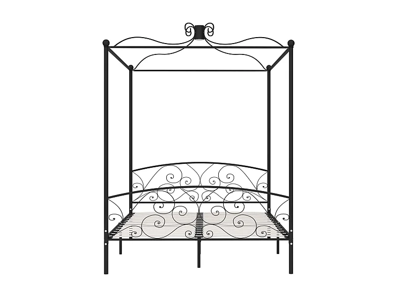 Zwart metalen hemelbedframe 160 x 200 cm