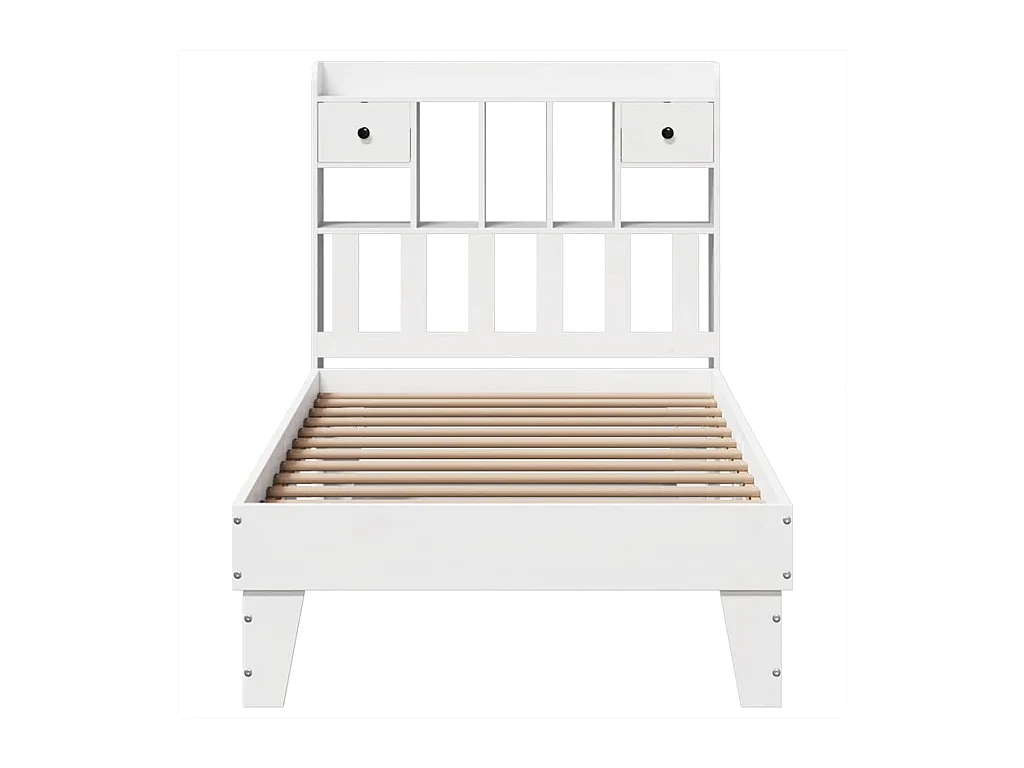 Struttura letto senza materasso bianco 90x200 cm in legno massello di pino