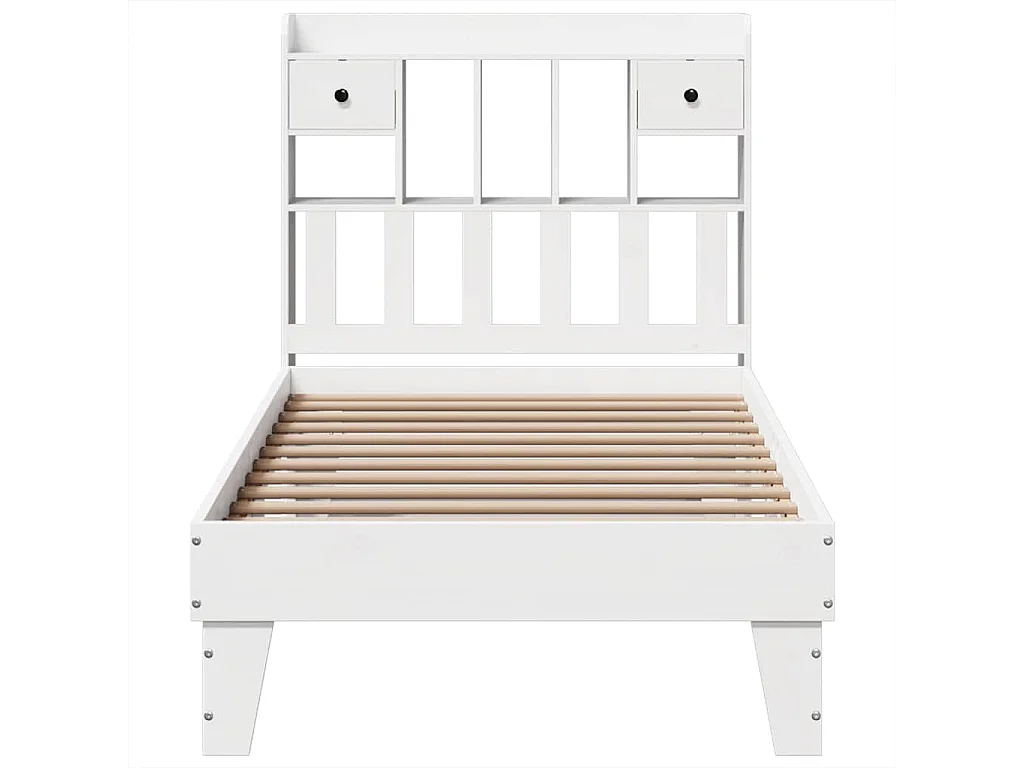 Cadre de lit sans matelas blanc 90x200 cm bois de pin massif