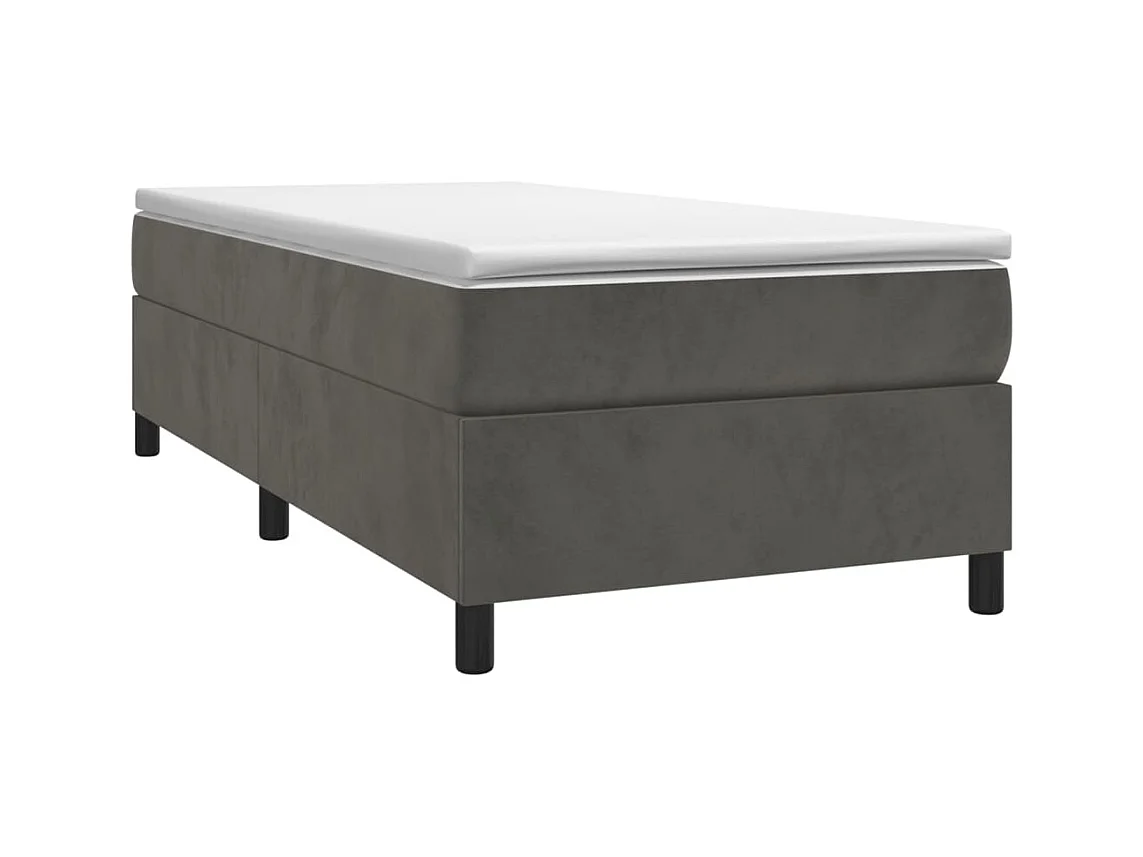 Lattenbodem en matras Donkergrijs 80x200 cm Fluweel
