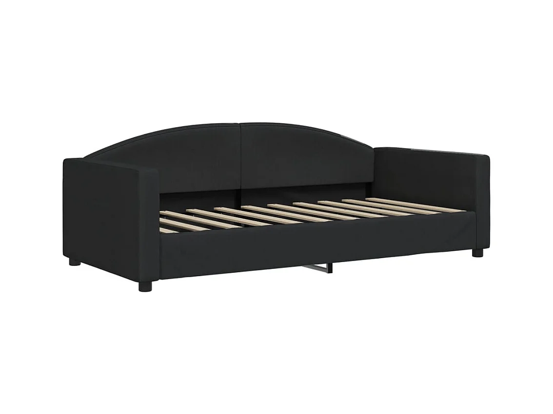 Divano letto senza materasso in tessuto nero 90x190 cm