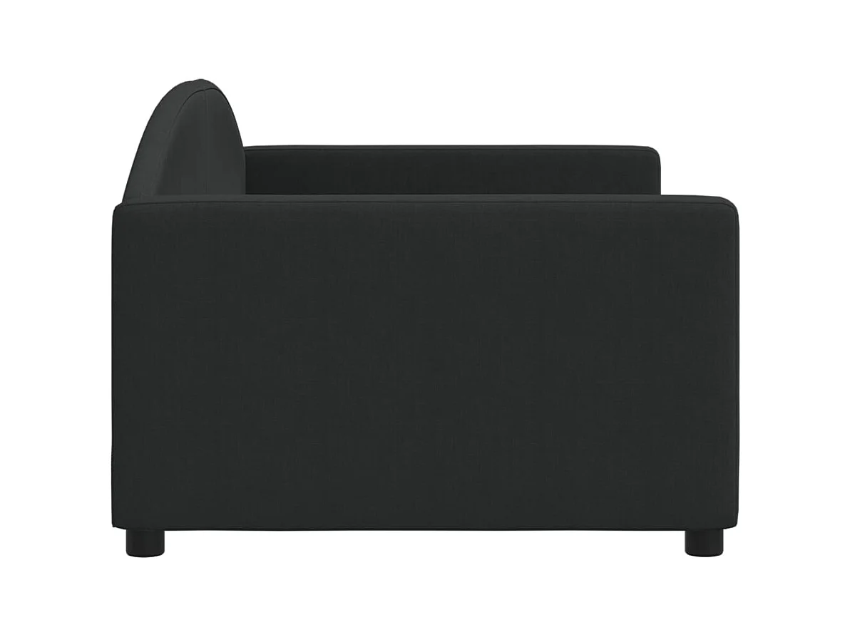 Divano letto senza materasso in tessuto nero 90x190 cm