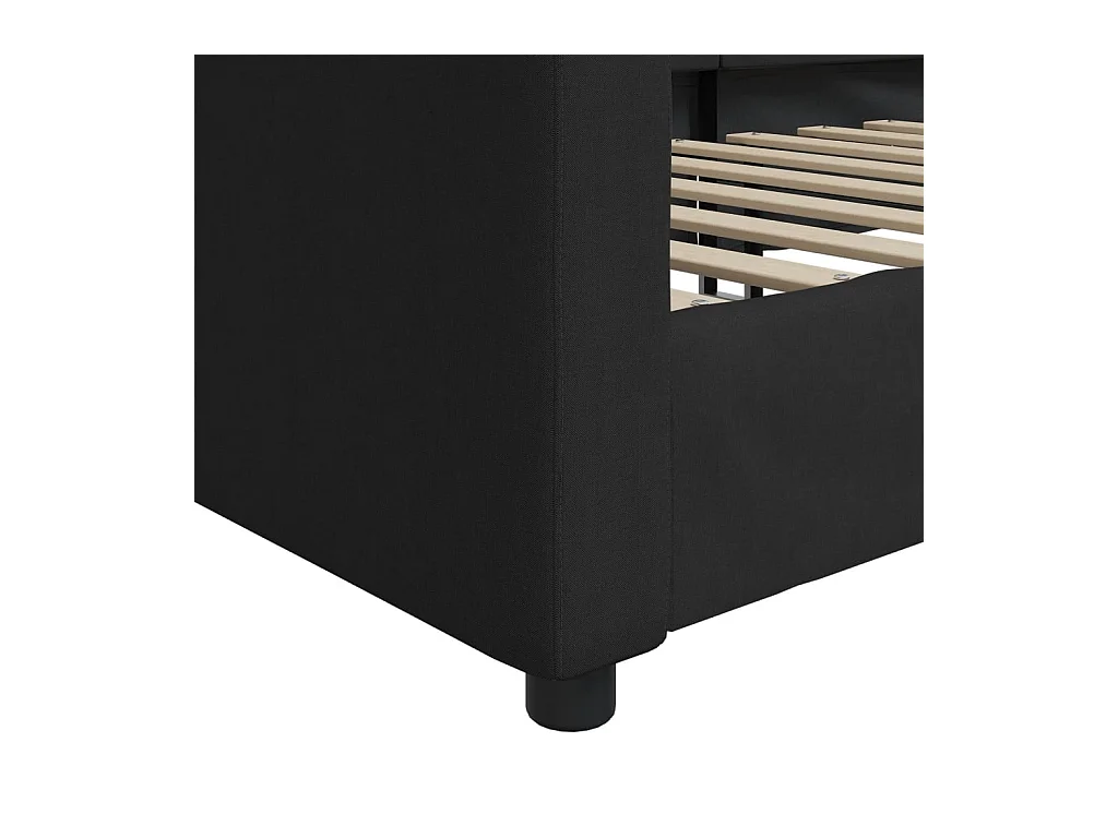 Divano letto senza materasso in tessuto nero 90x190 cm