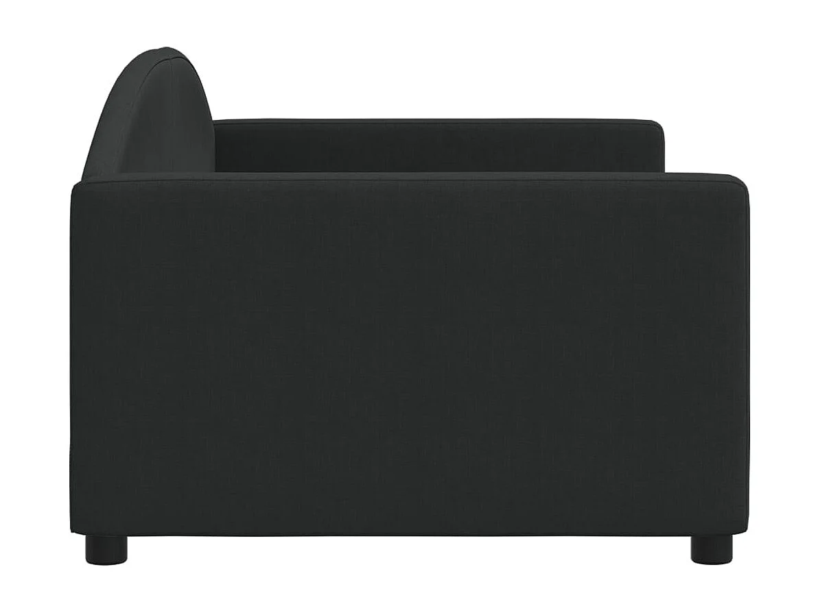 Divano letto senza materasso in tessuto nero 90x190 cm