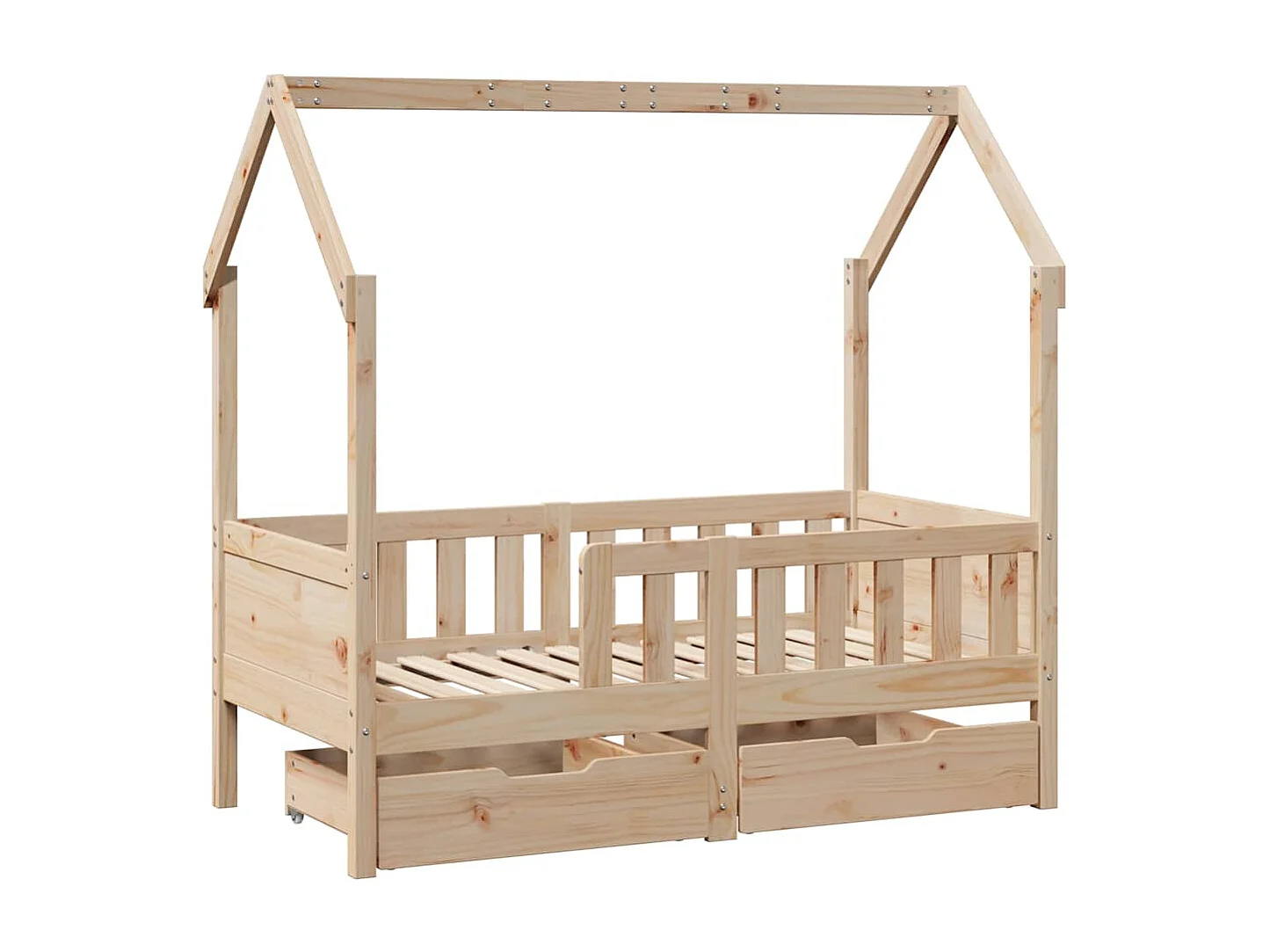 Kinderbedframe met lades zonder matras 70x140 cm hout
