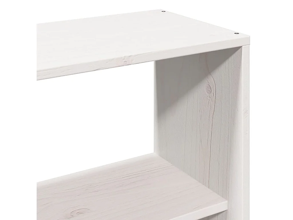 Lit bibliothèque sans matelas blanc 140x190 cm bois pin massif