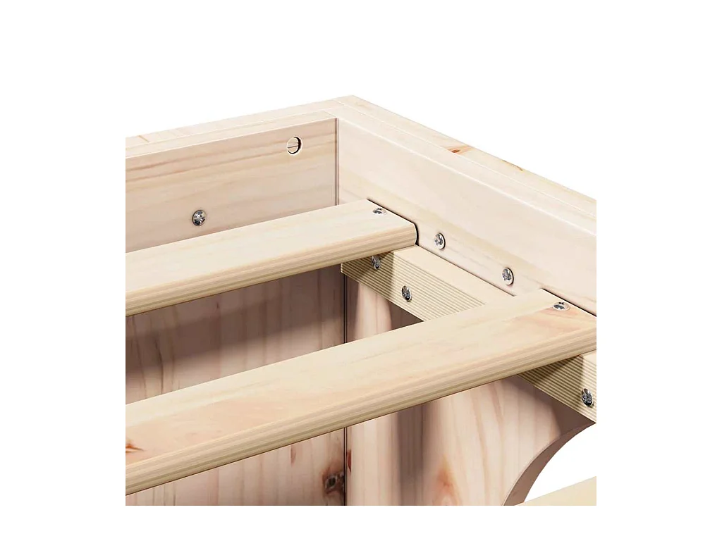 Cadre de lit Pin massif 135 x 190 cm Bois massif en pin