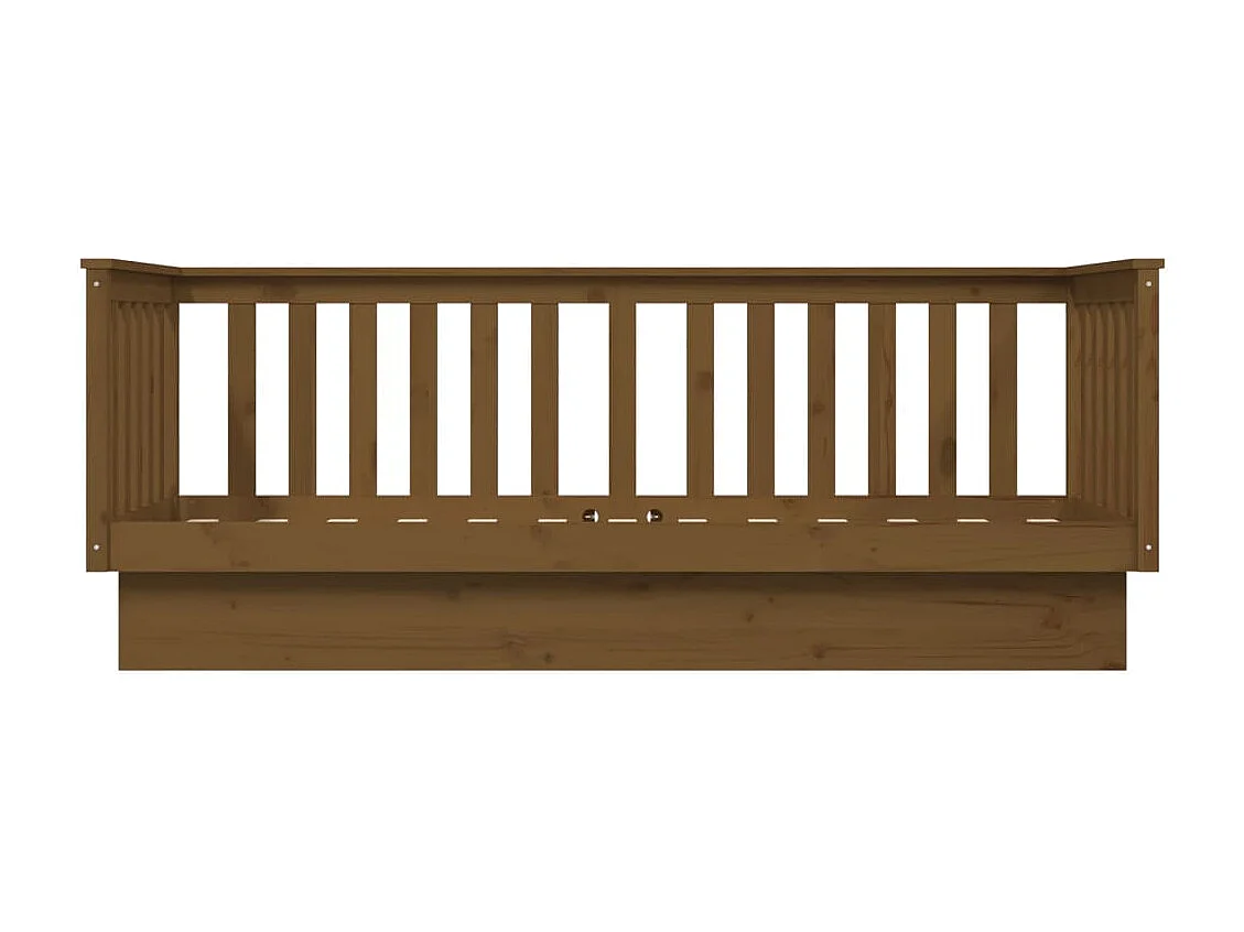 Cama de día marrón miel sin colchón 90x190 cm madera maciza de pino