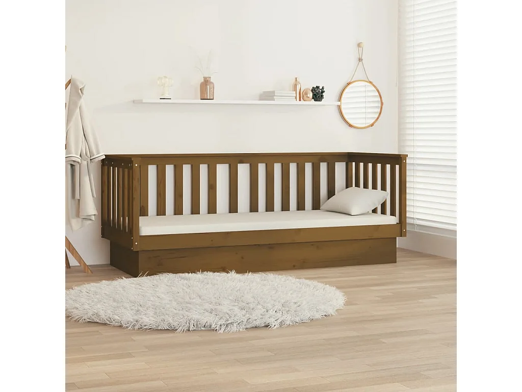Honingbruin dagbed zonder matras 90x190 cm massief grenenhout