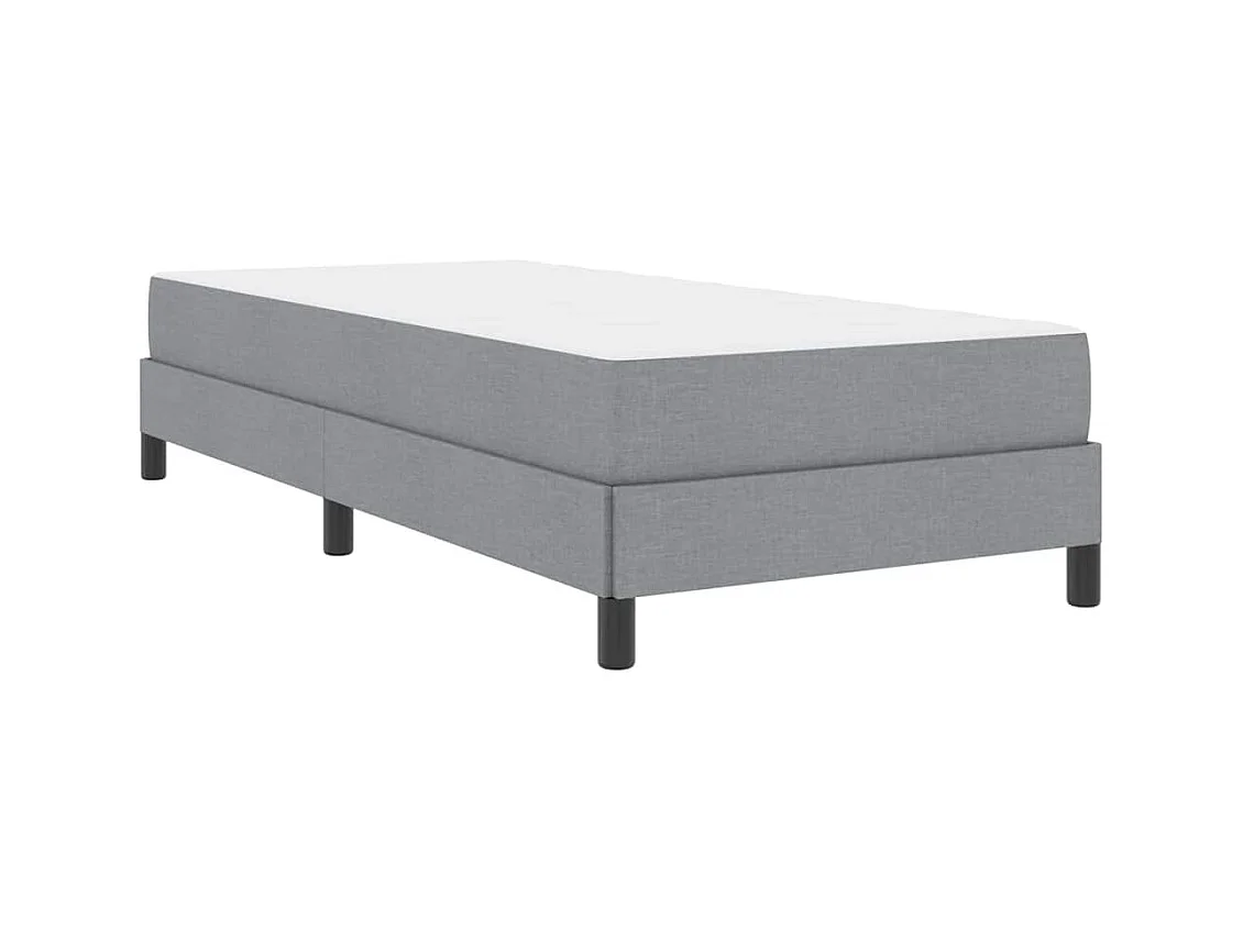 Lit à ressorts avec matelas Gris clair 90 x 200 cm tissu
