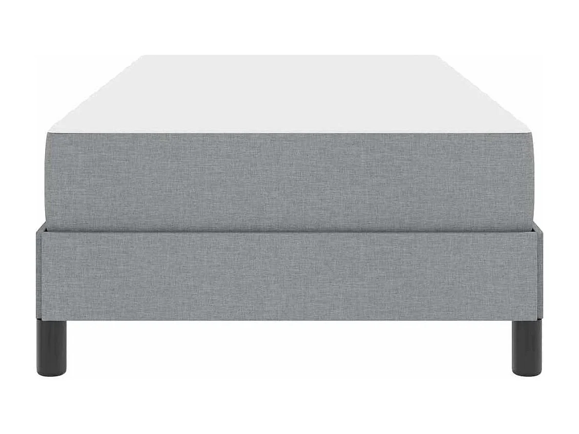 Lit à ressorts avec matelas Gris clair 90 x 200 cm tissu