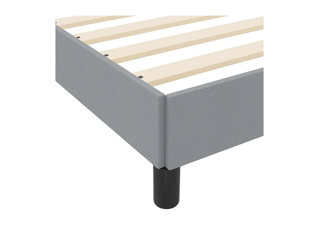 Lit à ressorts avec matelas Gris clair 90 x 200 cm tissu