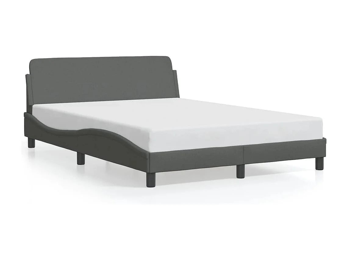 Struttura letto senza materasso tessuto grigio scuro 140x200 cm