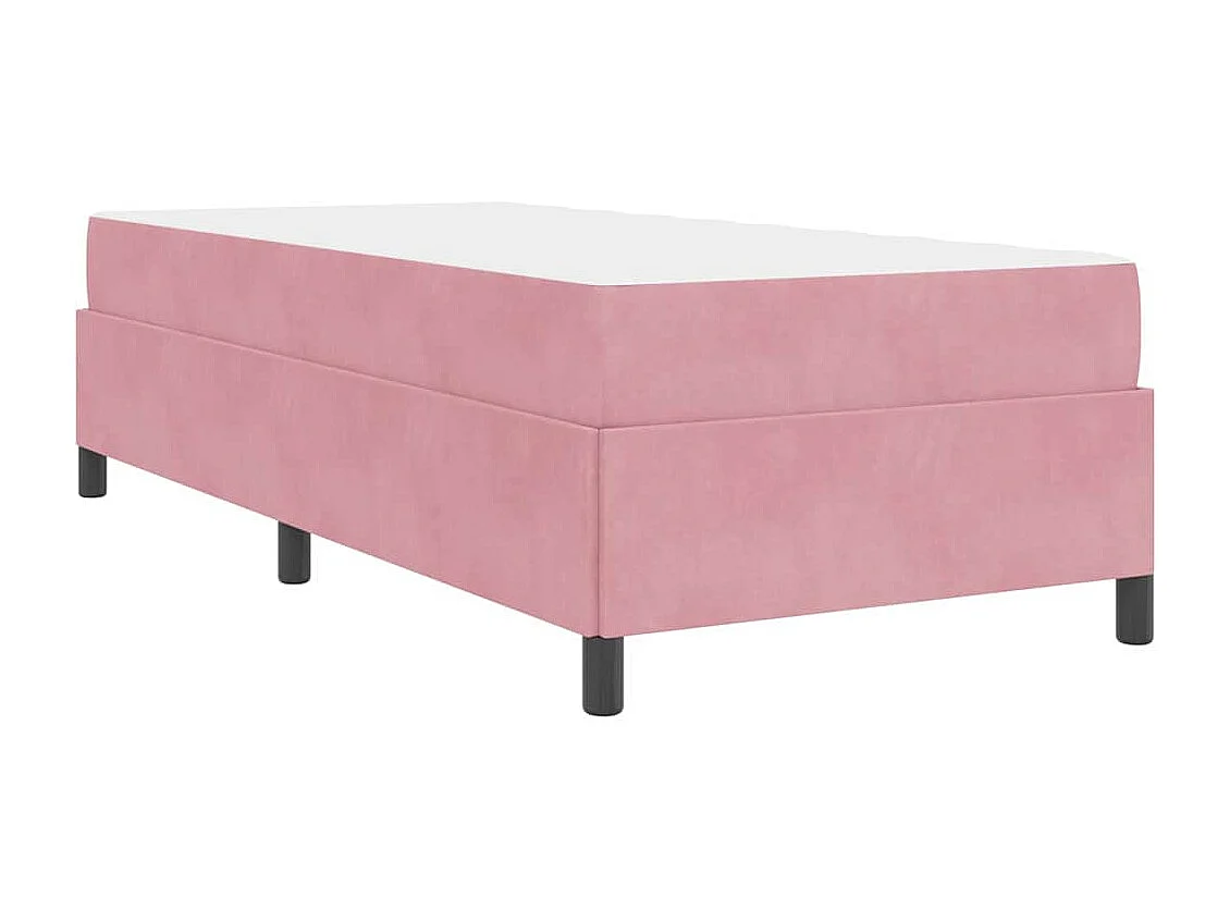 Struttura letto con materasso Rosa e bianco 100 x 200 cm Velluto