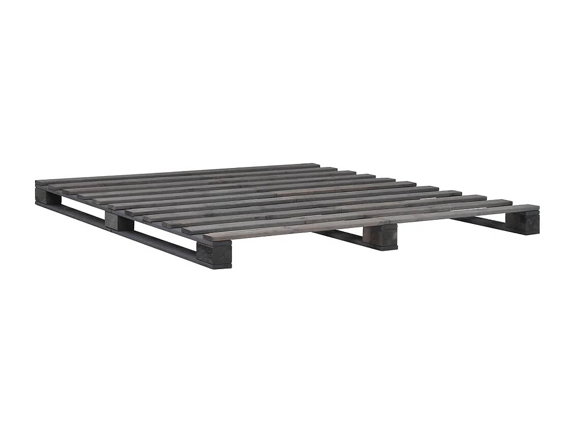 Palletbedframe zonder matras grijs 180x200cm massief hout