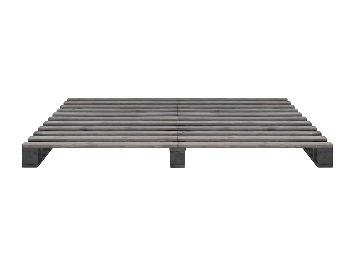 Palletbedframe zonder matras grijs 180x200cm massief hout