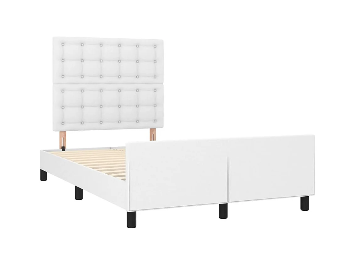 Estructura de cama sin colchón blanca 120x190 cm símil piel