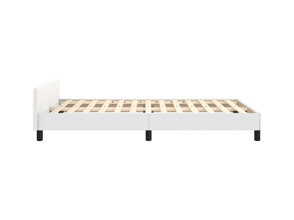 Estructura de cama sin colchón blanca 120x190 cm símil piel